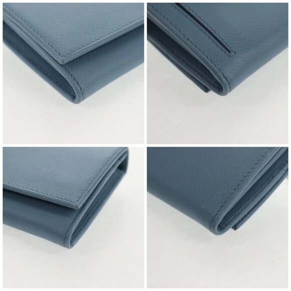 PRADA Long Wallet Safiano leather Light Blue Auth 146803V - Picture 14 of 16